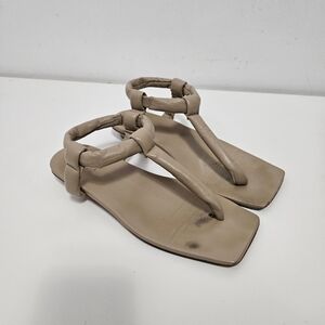 TIBI Ashton Nude Leather Sandals Sz 37.5 EUR / 7.5 US